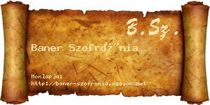 Baner Szofrónia névjegykártya